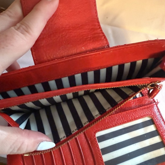 Juicy Couture 2012 Quilted Leather Studded Red Snap Wallet Clutch Card Holder - Picture 10 of 15